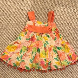 Tommy Bahama Floral Kids Dress - Orange, Pink, Yellow